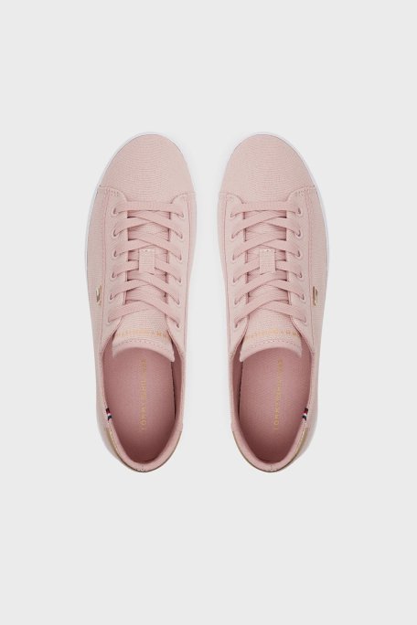 Tommy Hilfiger Logolu % 100 Pamuk Sneaker Bayan Ayakkabı FW0FW08647 TQN AÇIK PEMBE - 4