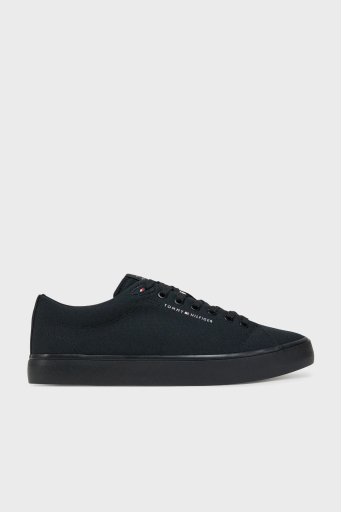 Tommy Hilfiger Logolu % 100 Pamuk Sneaker Erkek Ayakkabı FM0FM05396 BDS SİYAH - 1