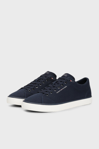 Tommy Hilfiger Logolu % 100 Pamuk Sneaker Erkek Ayakkabı FM0FM05396 DW5 LACİVERT - 4