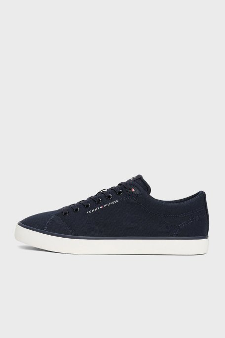 Tommy Hilfiger Logolu % 100 Pamuk Sneaker Erkek Ayakkabı FM0FM05396 DW5 LACİVERT - 3