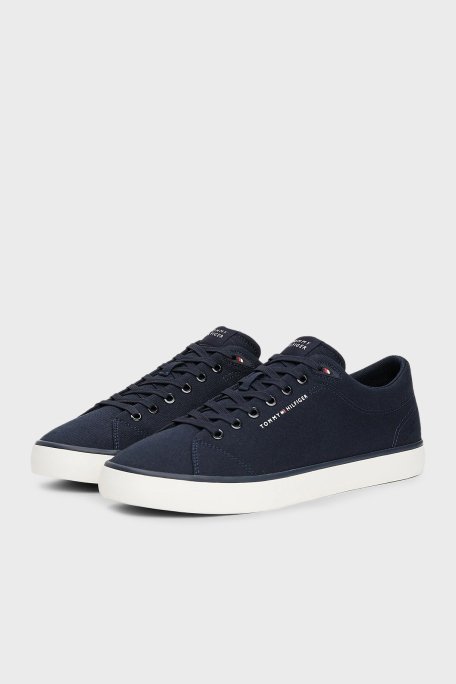 Tommy Hilfiger Logolu % 100 Pamuk Sneaker Erkek Ayakkabı FM0FM05396 DW5 LACİVERT - 4