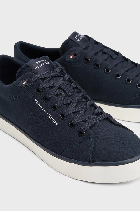 Tommy Hilfiger Logolu % 100 Pamuk Sneaker Erkek Ayakkabı FM0FM05396 DW5 LACİVERT - 5