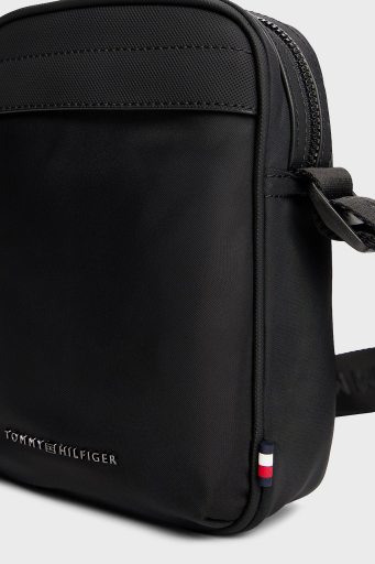 Tommy Hilfiger Logolu Ayarlanabilir Askılı Fermuarlı Erkek Çanta AM0AM13185 BDS SİYAH - 5