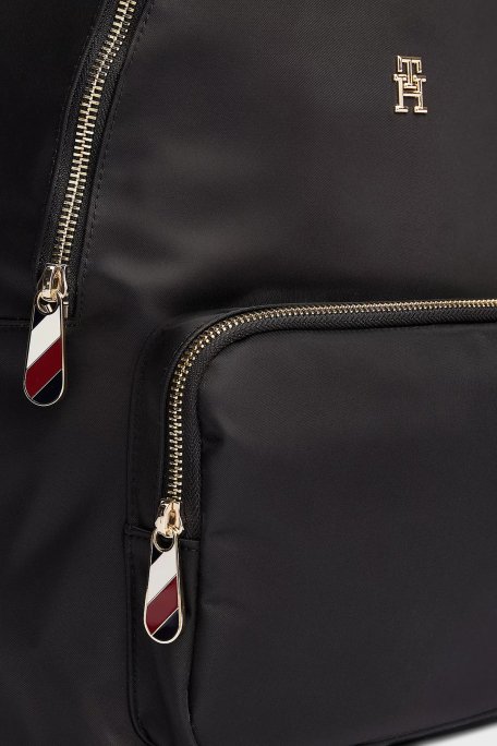 Tommy Hilfiger Logolu Ayarlanabilir Çift Askılı Bayan Sırt Çantası AW0AW15641 BDS SİYAH - 5