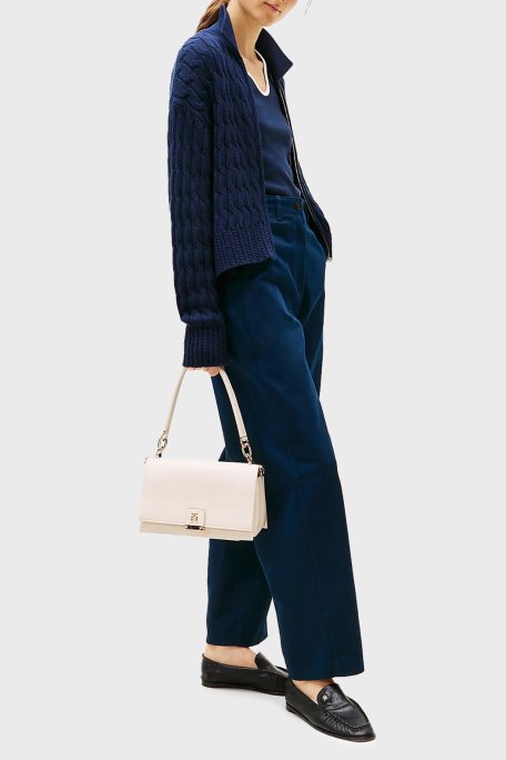 Tommy Hilfiger Logolu Çıkarılabilir Askılı Bayan Çanta AW0AW17216 AA8 BEJ - 2