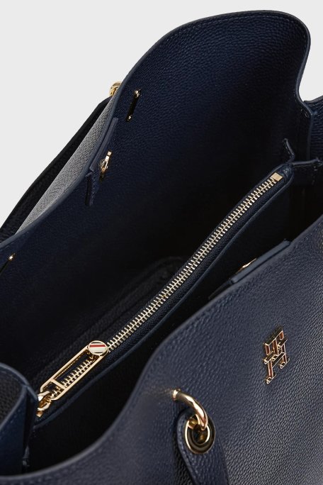 Tommy Hilfiger Logolu Çıkarılabilir Askılı büyük Bayan Çanta AW0AW15177 DW6 LACİVERT - 4