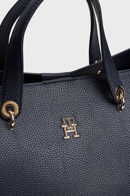 Tommy Hilfiger Logolu Çıkarılabilir Askılı büyük Bayan Çanta AW0AW15177 DW6 LACİVERT - 5