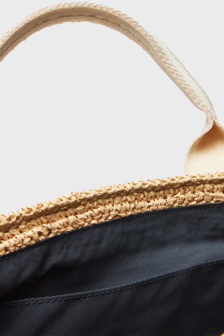 Tommy Hilfiger Logolu Çıkarılabilir Askılı Hasır Bayan Çanta AW0AW17199 AA8 BEJ - 4