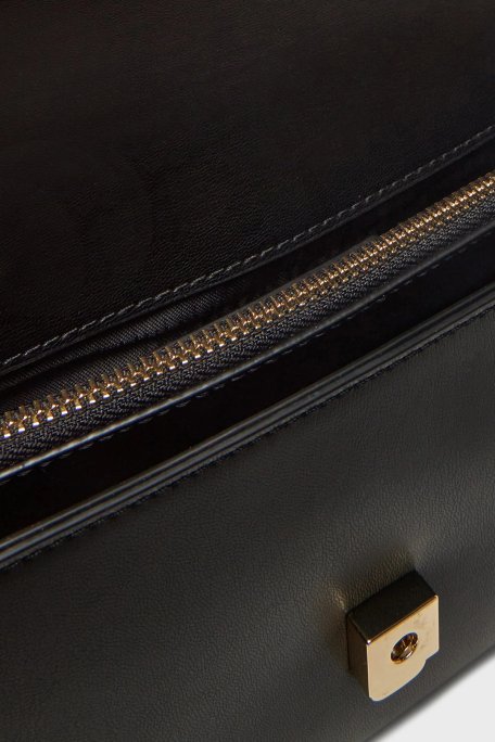 Tommy Hilfiger Logolu Çıkarılabilir Kalın Zincir Askılı Bayan Çanta AW0AW17223 BDS SİYAH - 4