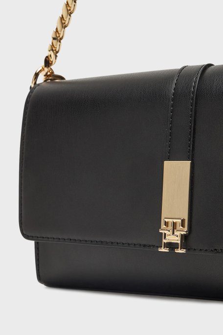 Tommy Hilfiger Logolu Çıkarılabilir Kalın Zincir Askılı Bayan Çanta AW0AW17223 BDS SİYAH - 5