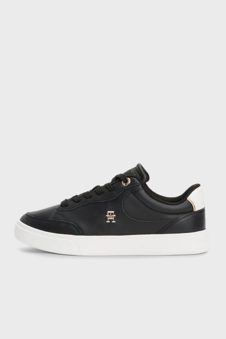 Tommy Hilfiger Logolu Deri Sneaker Bayan Ayakkabı FW0FW08322 BDS SİYAH - 3