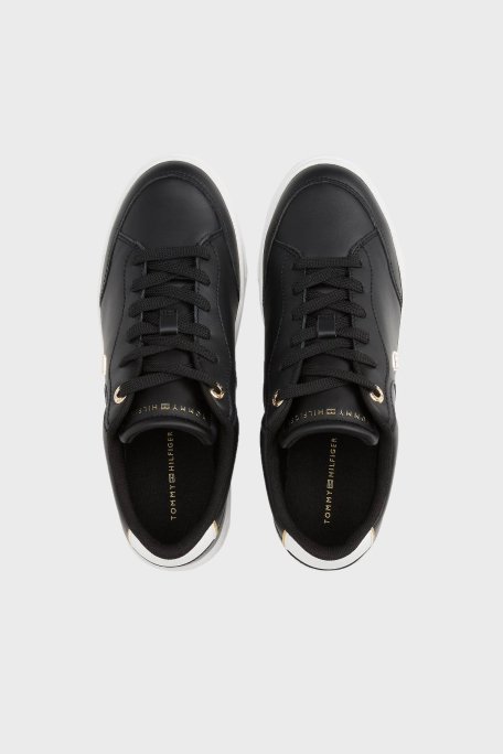 Tommy Hilfiger Logolu Deri Sneaker Bayan Ayakkabı FW0FW08322 BDS SİYAH - 5