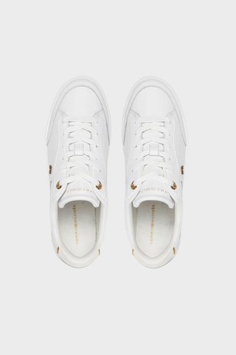 Tommy Hilfiger Logolu Deri Sneaker Bayan Ayakkabı FW0FW08322 YBS BEYAZ - 3