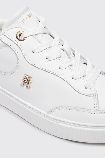 Tommy Hilfiger Logolu Deri Sneaker Bayan Ayakkabı FW0FW08322 YBS BEYAZ - 5