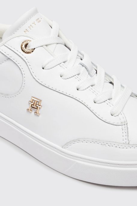 Tommy Hilfiger Logolu Deri Sneaker Bayan Ayakkabı FW0FW08322 YBS BEYAZ - 5