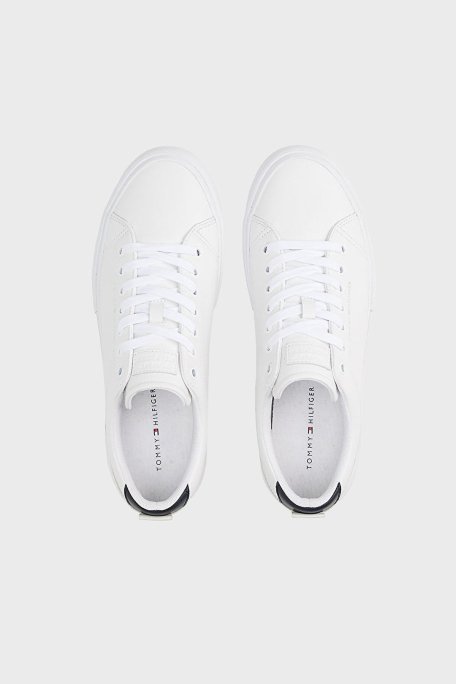Tommy Hilfiger Logolu Deri Sneaker Erkek Ayakkabı FM0FM05312 0K5 BEYAZ - 4