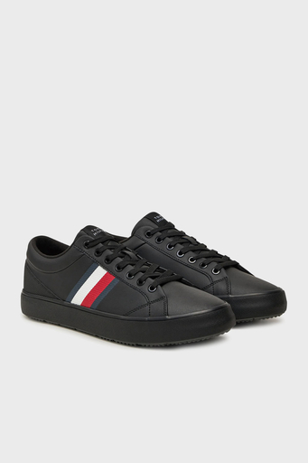 Tommy Hilfiger Logolu Hakiki Deri Kalın Tabanlı Sneaker Erkek Ayakkabı FM0FM05199 BDS SİYAH