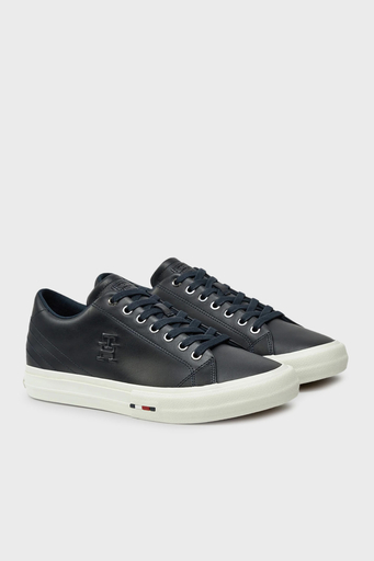 Tommy Hilfiger Logolu Hakiki Deri Sneaker Erkek Ayakkabı FM0FM05203 DW5 LACİVERT