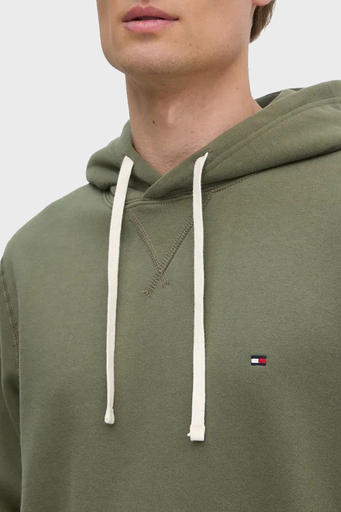 Tommy Hilfiger Logolu Pamuklu Regular Fit Kapüşonlu Erkek Sweat MW0MW37230 PLI YEŞİL - 9