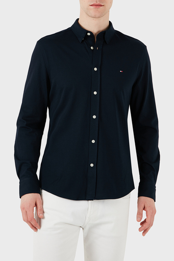 Tommy Hilfiger Logolu Pamuklu Regular Fit Uzun Kollu Erkek Gömlek MW0MW37580 DAF LACİVERT - 1