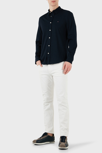 Tommy Hilfiger Logolu Pamuklu Regular Fit Uzun Kollu Erkek Gömlek MW0MW37580 DAF LACİVERT - 3