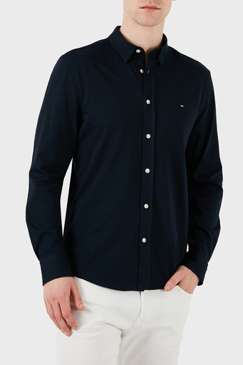 Tommy Hilfiger Logolu Pamuklu Regular Fit Uzun Kollu Erkek Gömlek MW0MW37580 DAF LACİVERT - 4