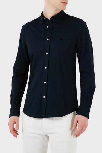 Tommy Hilfiger Logolu Pamuklu Regular Fit Uzun Kollu Erkek Gömlek MW0MW37580 DAF LACİVERT - 5