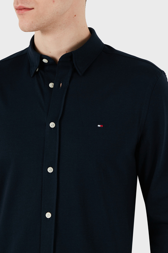 Tommy Hilfiger Logolu Pamuklu Regular Fit Uzun Kollu Erkek Gömlek MW0MW37580 DAF LACİVERT - 6