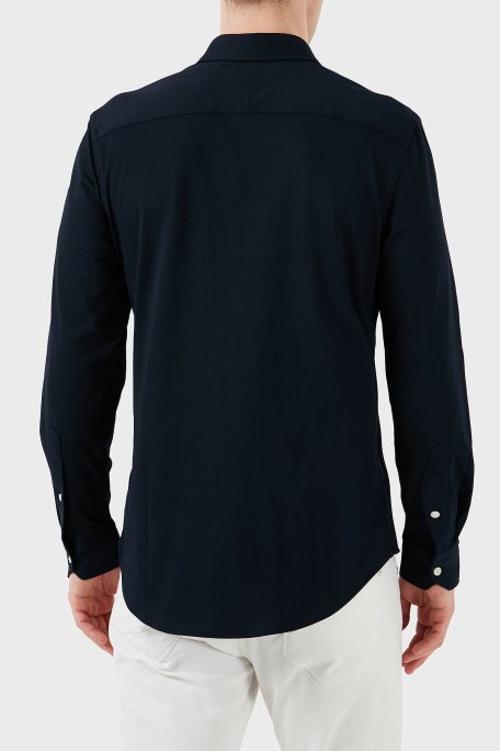 Tommy Hilfiger Logolu Pamuklu Regular Fit Uzun Kollu Erkek Gömlek MW0MW37580 DAF LACİVERT - 3