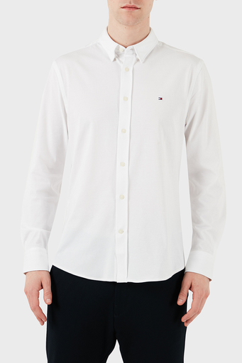 Tommy Hilfiger Logolu Pamuklu Regular Fit Uzun Kollu Erkek Gömlek MW0MW37580 YCF BEYAZ - 4