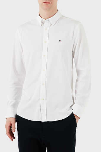 Tommy Hilfiger Logolu Pamuklu Regular Fit Uzun Kollu Erkek Gömlek MW0MW37580 YCF BEYAZ - 6