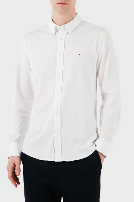 Tommy Hilfiger Logolu Pamuklu Regular Fit Uzun Kollu Erkek Gömlek MW0MW37580 YCF BEYAZ - 1