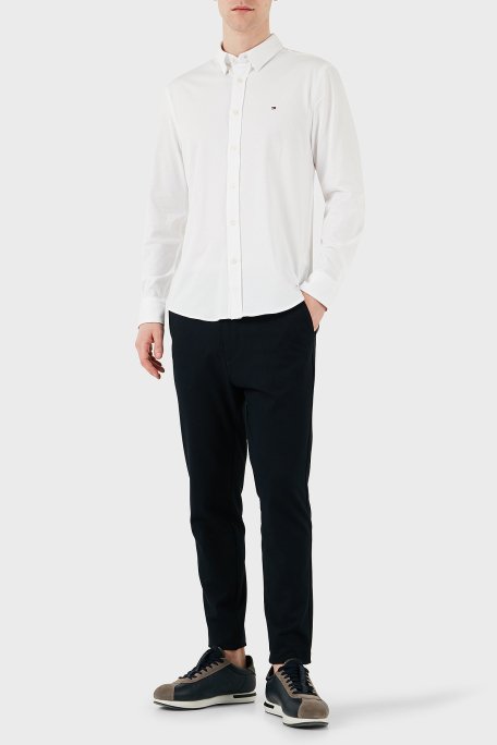 Tommy Hilfiger Logolu Pamuklu Regular Fit Uzun Kollu Erkek Gömlek MW0MW37580 YCF BEYAZ - 2