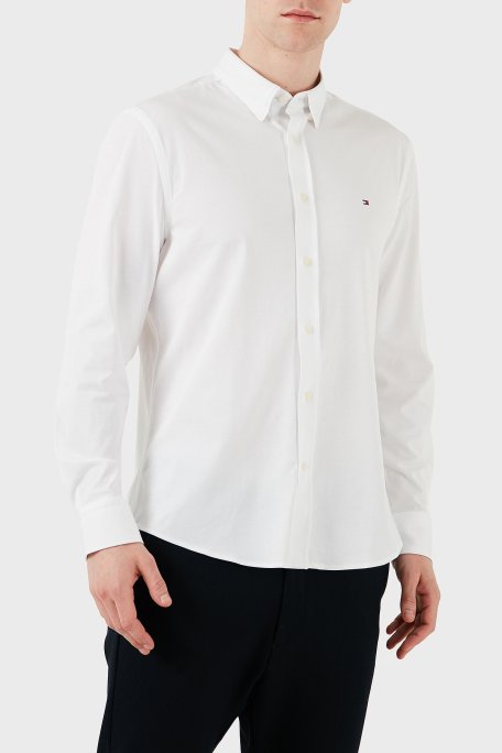 Tommy Hilfiger Logolu Pamuklu Regular Fit Uzun Kollu Erkek Gömlek MW0MW37580 YCF BEYAZ - 5