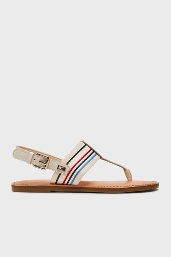Tommy Hilfiger Logolu Parmak Arası Bayan Sandalet FW0FW07924 AEF BEJ - 1