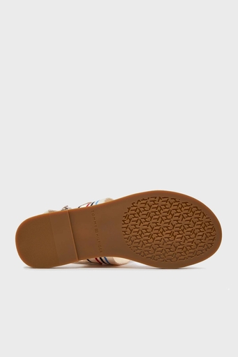 Tommy Hilfiger Logolu Parmak Arası Bayan Sandalet FW0FW07924 AEF BEJ - 4