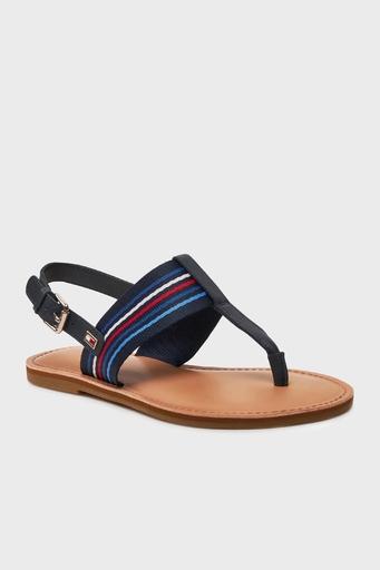 Tommy Hilfiger Logolu Parmak Arası Bayan Sandalet FW0FW07924 DW6 LACİVERT - 6