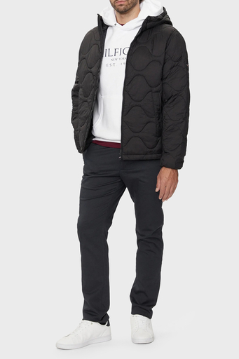 Tommy Hilfiger Logolu Regular Fit Kapitoneli Kapüşonlu Şişme Erkek Mont MW0MW36585 BDS SİYAH - 3