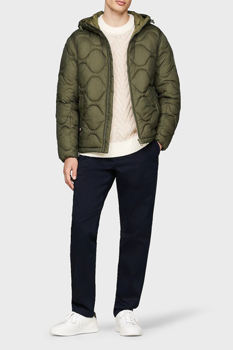 Tommy Hilfiger Logolu Regular Fit Kapitoneli Kapüşonlu Şişme Erkek Mont MW0MW36585 RBN KOYU HAKİ - 3