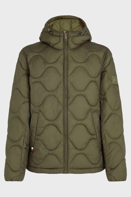 Tommy Hilfiger Logolu Regular Fit Kapitoneli Kapüşonlu Şişme Erkek Mont MW0MW36585 RBN KOYU HAKİ - 5