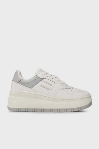 Tommy Hilfiger Logolu Retro Basket Flatform Sneaker Bayan Ayakkabı EN0EN02523 YBL BEYAZ - 25