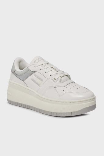 Tommy Hilfiger Logolu Retro Basket Flatform Sneaker Bayan Ayakkabı EN0EN02523 YBL BEYAZ - 30