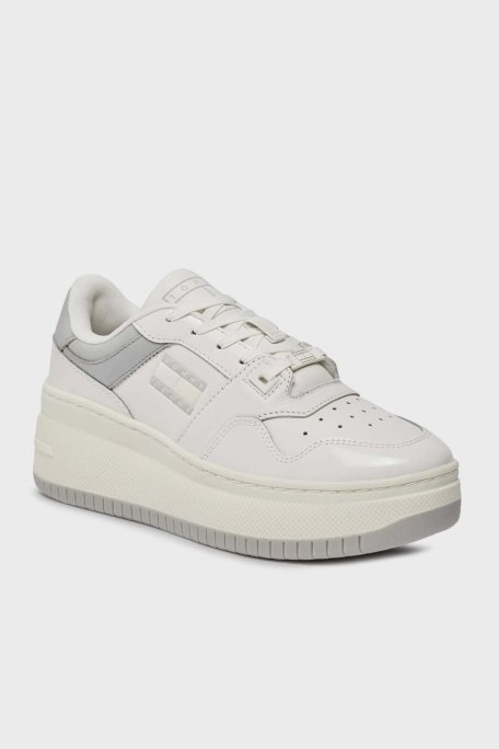 Tommy Hilfiger Logolu Retro Basket Flatform Sneaker Bayan Ayakkabı EN0EN02523 YBL BEYAZ - 6