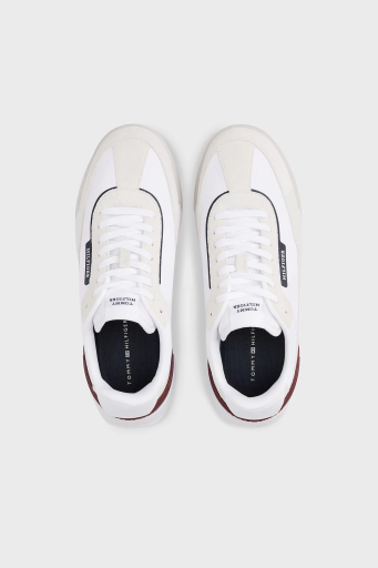 Tommy Hilfiger Logolu Süet Detaylı Sneaker Erkek Ayakkabı FM0FM05425 YBS BEYAZ - 4