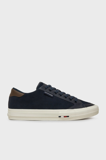 Tommy Hilfiger Logolu Süet Sneaker Erkek Ayakkabı FM0FM05458 DW5 LACİVERT - 1