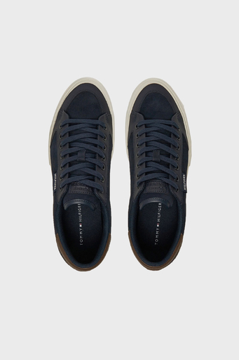 Tommy Hilfiger Logolu Süet Sneaker Erkek Ayakkabı FM0FM05458 DW5 LACİVERT - 4