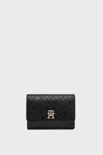 Tommy Hilfiger Monogram Logo Baskılı Bayan Cüzdan AW0AW17257 BDS SİYAH - 1