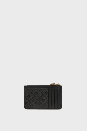 Tommy Hilfiger Monogram Logo Baskılı Fermuarlı Bayan Kartlık AW0AW17401 BDS SİYAH - 2
