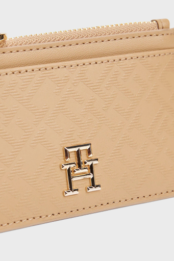 Tommy Hilfiger Monogram Logo Baskılı Fermuarlı Bayan Kartlık AW0AW17401 RBC KOYU HAKİ - 4