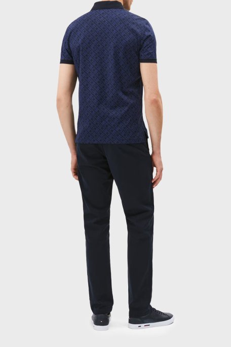 Tommy Hilfiger Monogram Logolu % 100 Pamuk Düğmeli Erkek Polo Yaka T Shirt MW0MW39218 0GY LACİVERT - 3